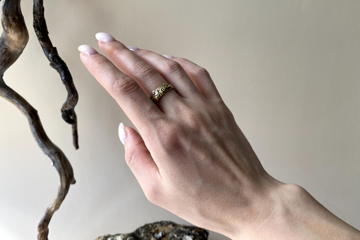 Кольцо «Древняя змея» из бронзы - Кольца